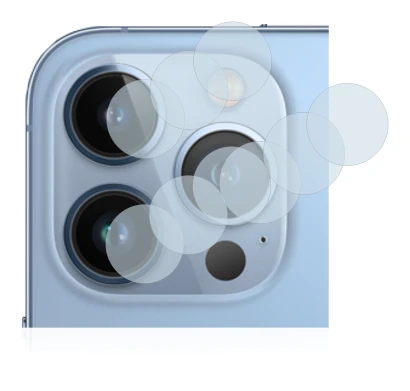 Abbildung des Geräts Apple iPhone 13 Pro (NUR Kameraschutz) mit einer Vielzahl des Displayschutzes.