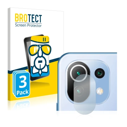 Vorderseite einer Produktverpackung mit dem Markenlogo BROTECT. Daneben ist das Gerät Xiaomi 11 Lite 5G NE (NUR Kameraschutz) 