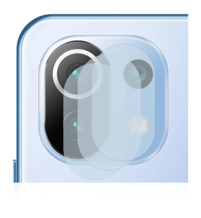 Abbildung des Geräts Xiaomi 11 Lite 5G NE (NUR Kameraschutz) mit einer Vielzahl des Displayschutzes.