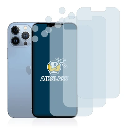 Abbildung des Geräts Apple iPhone 13 Pro Max (Display+Kamera) mit einer Vielzahl des Displayschutzes.