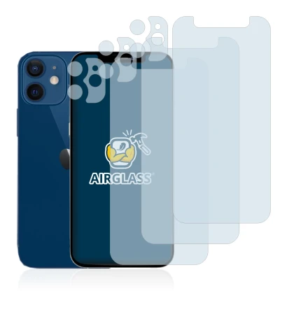 Abbildung des Geräts Apple iPhone 12 mini (Display+Kamera) mit einer Vielzahl des Displayschutzes.