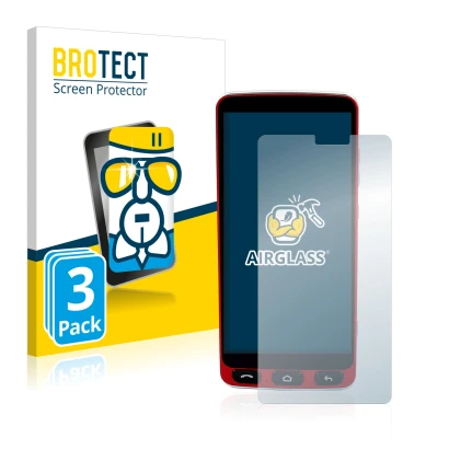 Vorderseite einer Produktverpackung mit dem Markenlogo BROTECT. Daneben ist das Gerät Olympia Neo Smartphone mit dem zugehörig