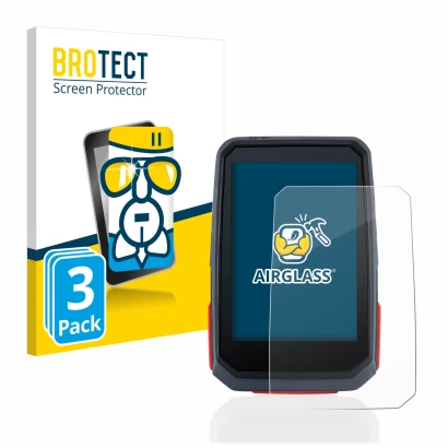 Vorderseite einer Produktverpackung mit dem Markenlogo BROTECT. Daneben ist das Gerät Sigma ROX 4.0 mit dem zugehörigen Displa