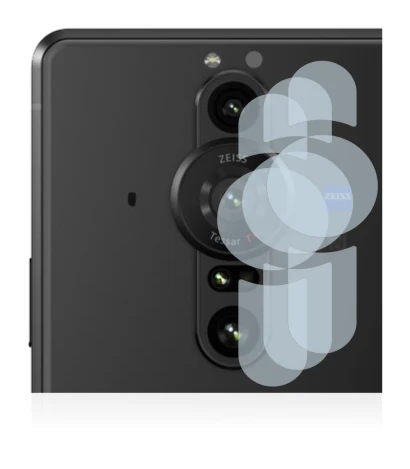 Abbildung des Geräts Sony Xperia Pro-I (NUR Kameraschutz) mit einer Vielzahl des Displayschutzes.