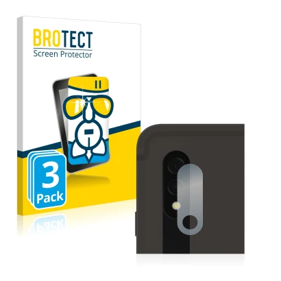 Vorderseite einer Produktverpackung mit dem Markenlogo BROTECT. Daneben ist das Gerät Samsung Galaxy Tab S8 Plus WiFi (NUR Kam