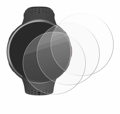 Abbildung des Geräts Polar Pacer Pro mit einer Vielzahl des Displayschutzes.