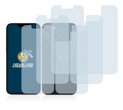 Abbildung des Geräts Apple iPhone 14 (Display+Rückseite) mit einer Vielzahl des Displayschutzes.