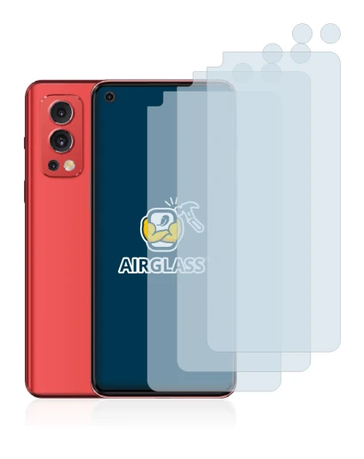 Abbildung des Geräts OnePlus Nord 2 5G (Display+Kamera) mit einer Vielzahl des Displayschutzes.