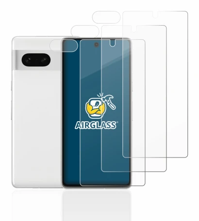 Abbildung des Geräts Google Pixel 7 (Display+Kamera) mit einer Vielzahl des Displayschutzes.