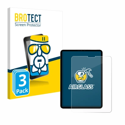 Vorderseite einer Produktverpackung mit dem Markenlogo BROTECT. Daneben ist das Gerät Apple iPad Pro 11" 2022 (4. Gen.) mit de