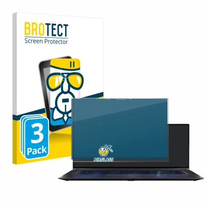 Vorderseite einer Produktverpackung mit dem Markenlogo BROTECT. Daneben ist das Gerät ASUS ROG Flow X16 mit dem zugehörigen Di