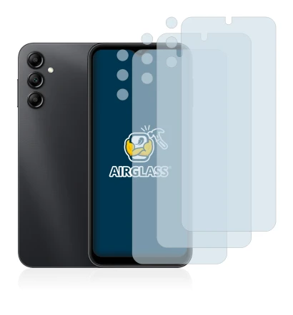 Abbildung des Geräts Samsung Galaxy A14 5G (Display+Kamera) mit einer Vielzahl des Displayschutzes.