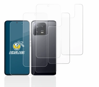 Abbildung des Geräts Xiaomi 13 (Display+Rückseite) mit einer Vielzahl des Displayschutzes.