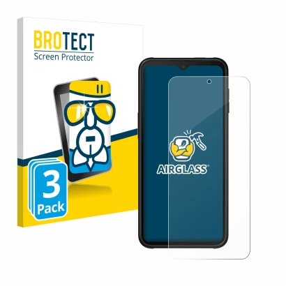 Vorderseite einer Produktverpackung mit dem Markenlogo BROTECT. Daneben ist das Gerät Samsung Galaxy XCover 6 Pro Enterprise E