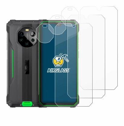 Abbildung des Geräts Blackview BL8800 5G (Display+Kamera) mit einer Vielzahl des Displayschutzes.