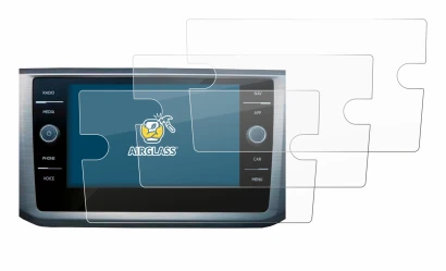 Abbildung des Geräts Volkswagen Passat B8 Discover Media 8" mit einer Vielzahl des Displayschutzes.