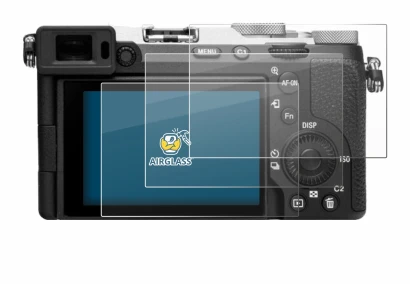 Abbildung des Geräts Sony Alpha 7C II (ILCE-7CM2) mit einer Vielzahl des Displayschutzes.