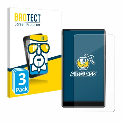 Vorderseite einer Produktverpackung mit dem Markenlogo BROTECT. Daneben ist das Gerät innioasis G1-80G mit dem zugehörigen Dis
