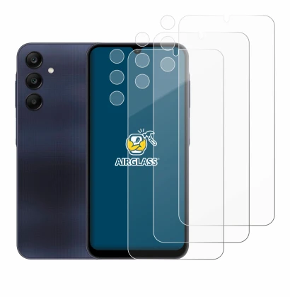 Abbildung des Geräts Samsung Galaxy A25 5G (Display+Kamera) mit einer Vielzahl des Displayschutzes.