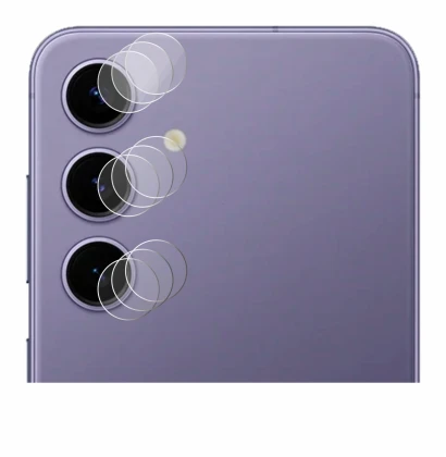 Abbildung des Geräts Samsung Galaxy S24 (NUR Kameraschutz) mit einer Vielzahl des Displayschutzes.