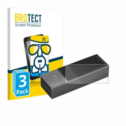 Vorderseite einer Produktverpackung mit dem Markenlogo BROTECT. Daneben ist das Gerät Timekettle X1 mit dem zugehörigen Displa