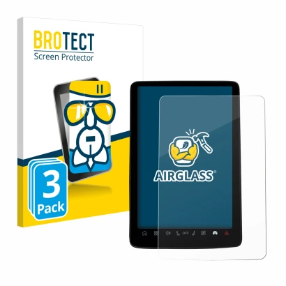 Vorderseite einer Produktverpackung mit dem Markenlogo BROTECT. Daneben ist das Gerät Volvo EX30 12.3" mit dem zugehörigen Dis