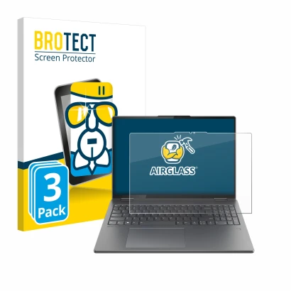 Vorderseite einer Produktverpackung mit dem Markenlogo BROTECT. Daneben ist das Gerät Lenovo Yoga 7i 2-in-1 Gen 9 16" mit dem 