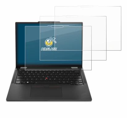 Abbildung des Geräts Lenovo ThinkPad X13 2-in-1 Gen 5 mit einer Vielzahl des Displayschutzes.