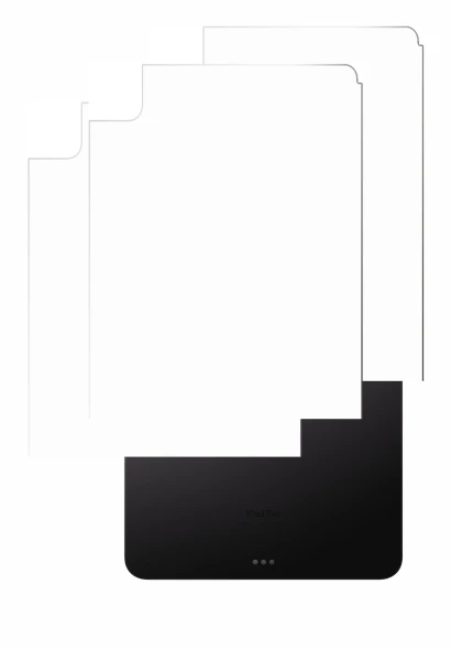 Abbildung des Geräts Apple iPad Pro 11" 2024 (Rückseite) mit einer Vielzahl des Displayschutzes.