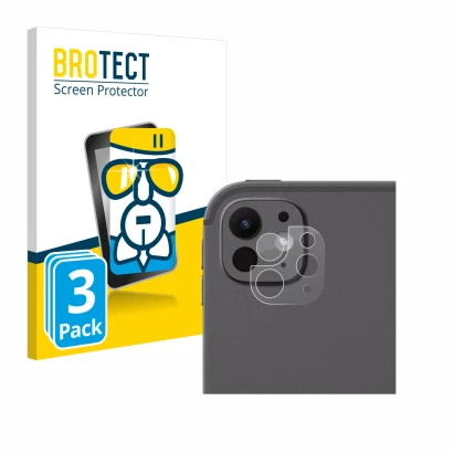 Vorderseite einer Produktverpackung mit dem Markenlogo BROTECT. Daneben ist das Gerät Apple iPad Pro 13" 2024 (NUR Kameraschut