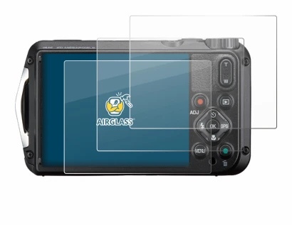 Abbildung des Geräts Ricoh Pentax WG-8 mit einer Vielzahl des Displayschutzes.