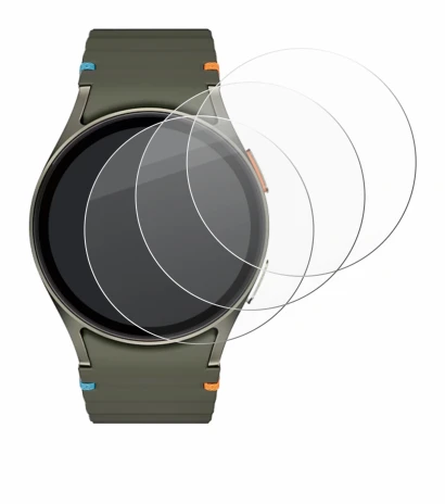 Abbildung des Geräts Samsung Galaxy Watch 7 (40 mm) mit einer Vielzahl des Displayschutzes.