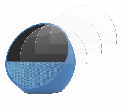 Abbildung des Geräts Amazon Echo Spot 2024 mit einer Vielzahl des Displayschutzes.