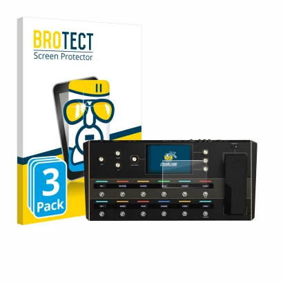 Vorderseite einer Produktverpackung mit dem Markenlogo BROTECT. Daneben ist das Gerät Headrush Prime mit dem zugehörigen Displ