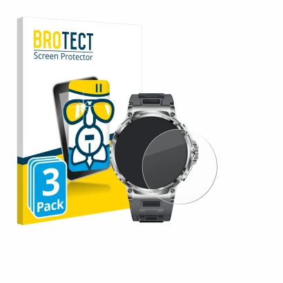 Vorderseite einer Produktverpackung mit dem Markenlogo BROTECT. Daneben ist das Gerät Smartwatch V69 1.85" mit dem zugehörigen