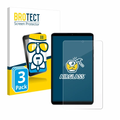 Vorderseite einer Produktverpackung mit dem Markenlogo BROTECT. Daneben ist das Gerät Xiaomi Redmi Pad SE 8.7 4G mit dem zugeh