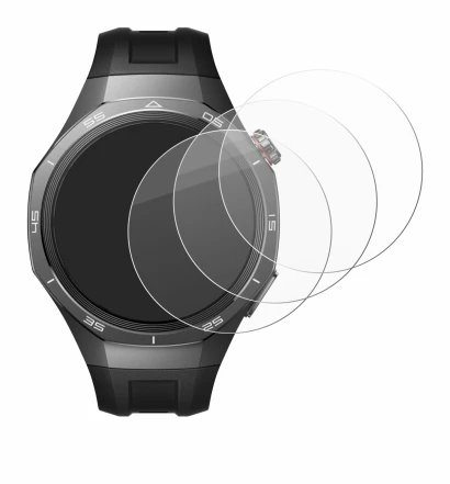 Abbildung des Geräts Huawei Watch GT 5 Pro (46 mm) mit einer Vielzahl des Displayschutzes.