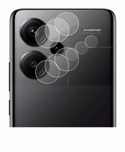 Abbildung des Geräts Xiaomi Redmi Note 13 Pro+ 5G (NUR Kameraschutz) mit einer Vielzahl des Displayschutzes.