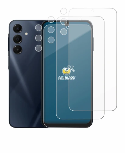 Abbildung des Geräts Samsung Galaxy A16 5G (Display+Kamera) mit einer Vielzahl des Displayschutzes.