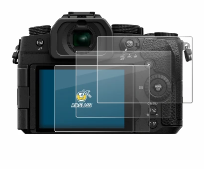 Abbildung des Geräts Panasonic Lumix DC-G97 mit einer Vielzahl des Displayschutzes.