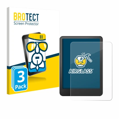 Vorderseite einer Produktverpackung mit dem Markenlogo BROTECT. Daneben ist das Gerät Amazon Kindle Paperwhite 2024 Signature 