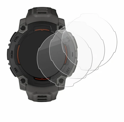 Abbildung des Geräts Garmin Instinct E (45 mm) mit einer Vielzahl des Displayschutzes.
