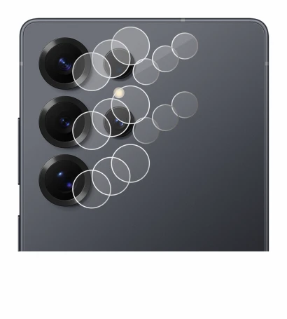 Abbildung des Geräts Samsung Galaxy S25 Ultra (NUR Kameraschutz) mit einer Vielzahl des Displayschutzes.