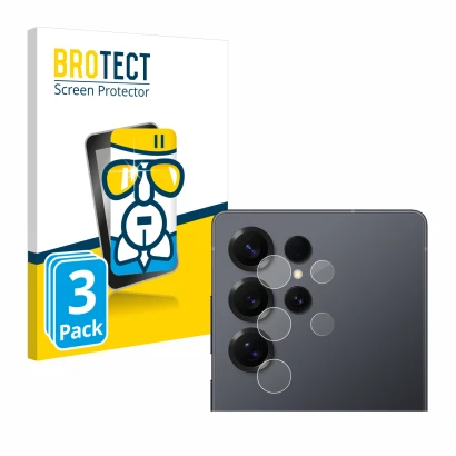 Vorderseite einer Produktverpackung mit dem Markenlogo BROTECT. Daneben ist das Gerät Samsung Galaxy S25 Ultra Enterprise Edit