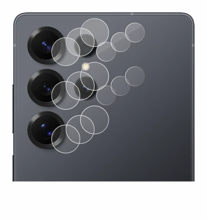 Abbildung des Geräts Samsung Galaxy S25 Ultra Enterprise Edition (NUR Kameraschutz) mit einer Vielzahl des Displayschutzes.