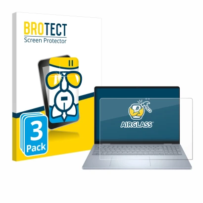 Vorderseite einer Produktverpackung mit dem Markenlogo BROTECT. Daneben ist das Gerät Dell 16 Plus-2-in-1 mit dem zugehörigen 