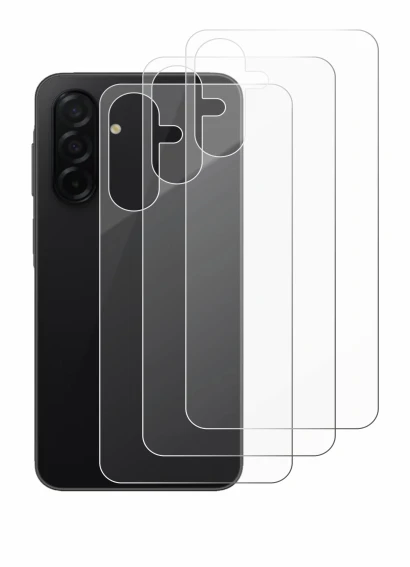 Abbildung des Geräts Samsung Galaxy A26 5G (Rückseite) mit einer Vielzahl des Displayschutzes.