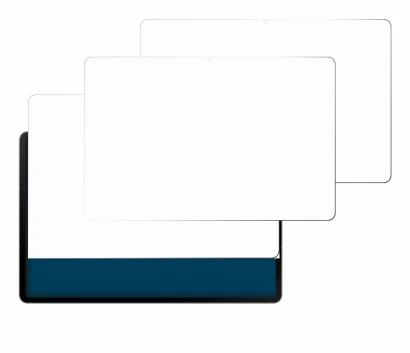 Abbildung des Geräts Samsung Galaxy Tab S10 FE+ 5G mit einer Vielzahl des Displayschutzes.