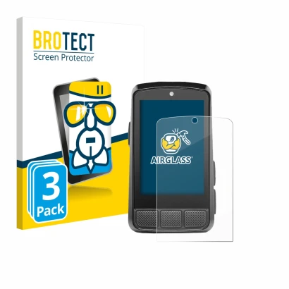 Vorderseite einer Produktverpackung mit dem Markenlogo BROTECT. Daneben ist das Gerät Wahoo Elemnt Bolt 3 mit dem zugehörigen 