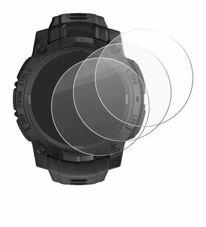 Abbildung des Geräts Garmin Instinct 3 Solar Tactical Edition (45 mm) mit einer Vielzahl des Displayschutzes.